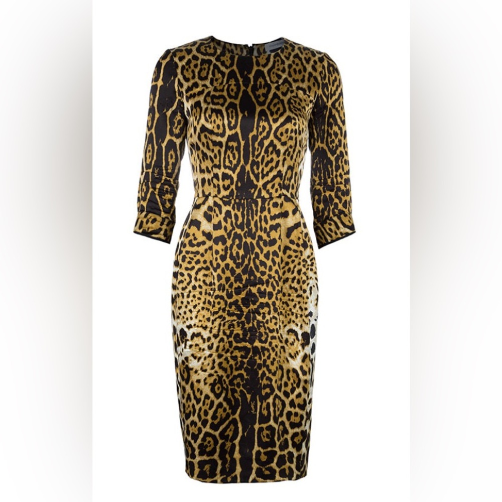 Yves Saint Laurent Silk Leopard Print Dress Size 6 US / Fr 40